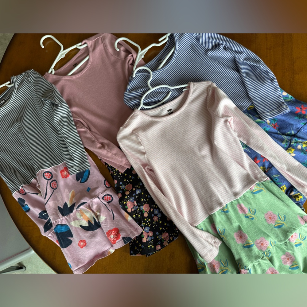Four Tea Collection Tiered Skirted Twirl Dresses Size 7